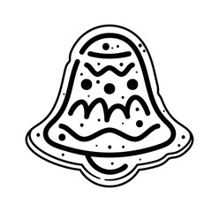 Christmas bell gingerbread coloring template
