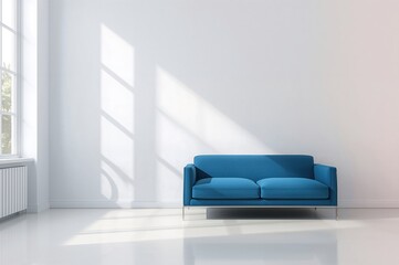 Room featuring a blank wall as backdrop for artwork or posters