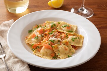 Salmon Stuffed Tortellini and Ravioli