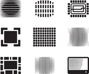 Abstract Pattern Icon Set on Transparent Background