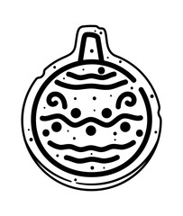 Christmas ball ornament gingerbread black-and-white