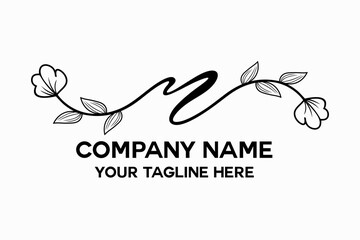 letter m combined with leaves and flowers