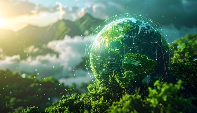 Connected Earth - A Vision of Sustainable Technology and Environmental Harmony.