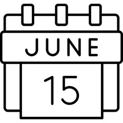 15th June Date Icon
