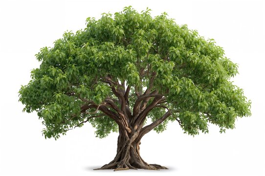 Fagraea fragrans Tree, Also Called Buabua and Other Local Names, Tropical Species from Northeastern Asia on White Background