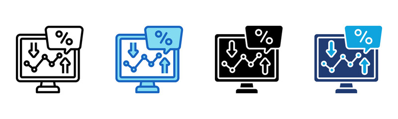 Market Volatility icon Multi Style Vector Illustration