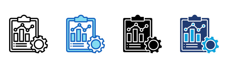 Data Report icon Multi Style Vector Illustration