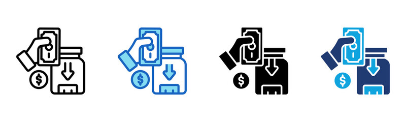 Deposit icon Multi Style Vector Illustration