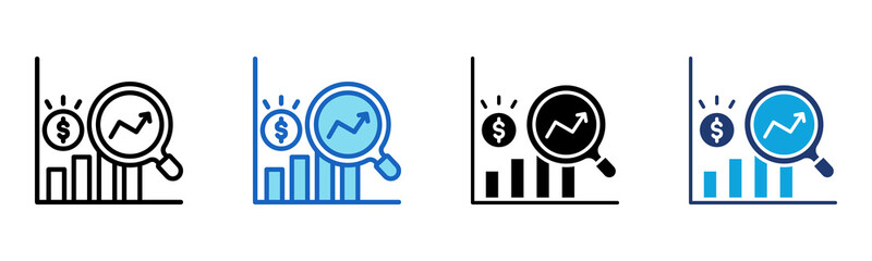 Financial Analysis icon Multi Style Vector Illustration