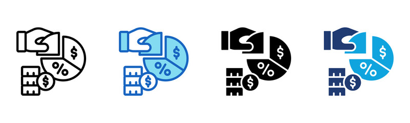 Investment Portfolio icon Multi Style Vector Illustration