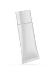 3d blank PE cosmetic tube with nozzle tip and screw cap for moisturizer template mockup.