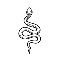 Fototapeta premium Sleek snake illustration slithering down in a minimalist design, perfect for tattoos or edgy art prints