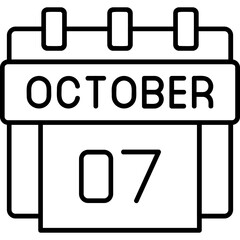 7th October Date Icon