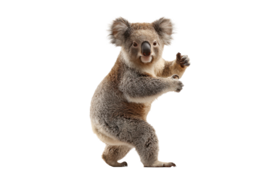 Funny Dancing Koala Isolated on White