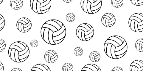 Volleyball seamless soccer ball pattern, sport design background
