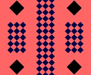 modern geometric pattern in red and navy colors, digital seamless background for tech and abstract design concepts