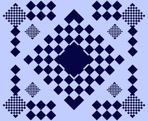 modern seamless pattern with blue diamond shapes, abstract symmetry design for background, wallpaper, and textile use
