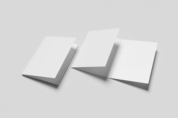 Blank A4 Tri fold Brochure for Mockup - 3D Rendering