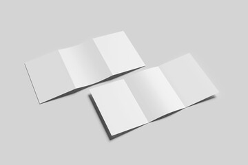 Blank A4 Tri fold Brochure for Mockup - 3D Rendering