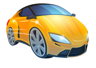 Cartoon street racing car vehicle on white background illustration for children