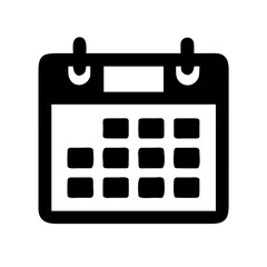 Calendar Schedule Planner Black and White Vector Icon