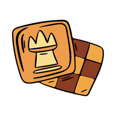 
Illustrations of cookies with alternating light and dark stripes.