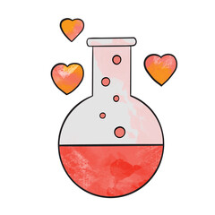 Vector illustration of a test tube with cardiac fluid