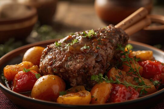 Slow Cooker Lamb Kleftiko with Vegetables and Olive Oil