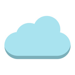 Blue Cloud Flat Icon Illustration