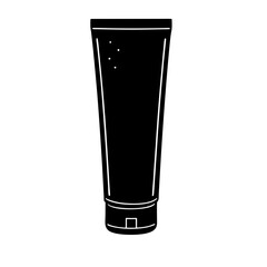 Vector silhouette of a tube of skin care cream