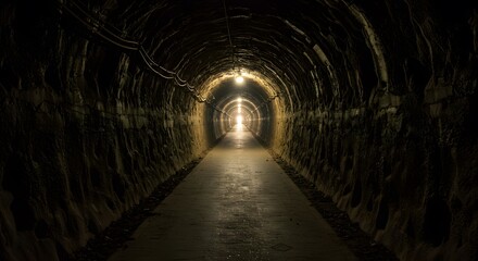 Fototapeta premium Dark tunnel leading to light