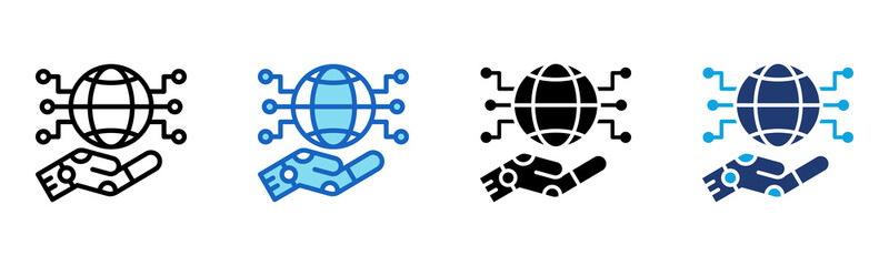 Global Data icon Multi Style Vector Illustration