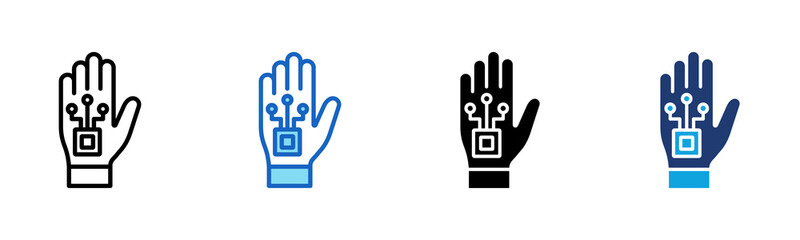 Human Microchip icon Multi Style Vector Illustration