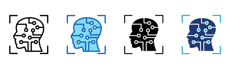 Identity Biometric Verification icon Multi Style Vector Illustration