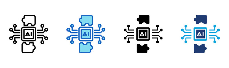Ai Integration icon Multi Style Vector Illustration