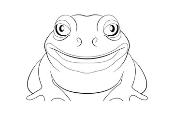 A cartoon frog with a wide smile big eyes a animal drawing