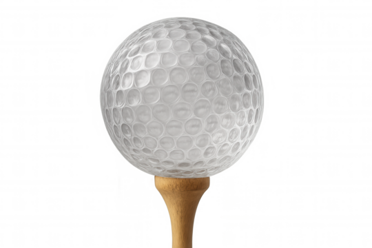 Bubble wrap golf ball resting on a tee, showcasing fragility and protection with a transparent background