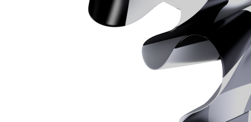 Abstract composition of curved black and white lines on a white background. This design evokes feelings of elegance, movement, and modernity.