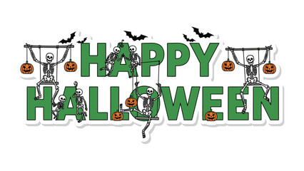 Happy Halloween: Spooky image with the theme of the traditional festival in a simple and playful design. 