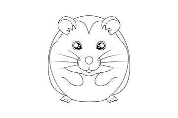 A cartoon hamster with big eyes running a wheel rodent animal