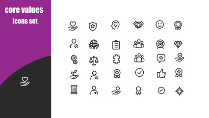 core values icons set