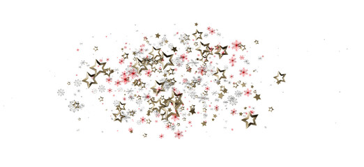 Festive abstract background with golden stars, snowflakes and sparkling decorative elements. Ideal for holiday designs, Christmas greeting cards