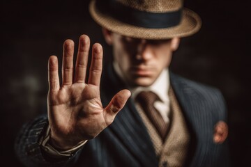 Man displays a sign of disapproval