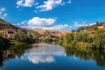 Fototapeta premium Valley of the Tagus River in a historic province of Spain