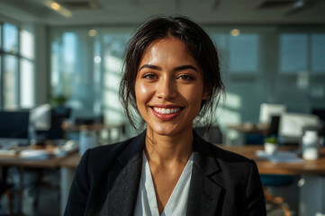 Confident Businesswoman Corporate Headshot in Office