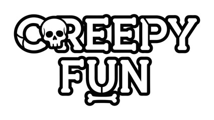 Creepy Fun Text Graphic: A quirky and eye-catching text design with a playful combination of spooky elements, perfect for adding a unique touch to any project. 