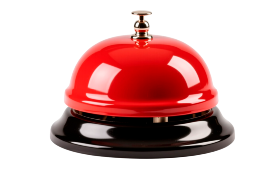 service bell with red ribbon