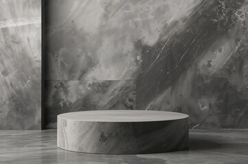 Mockup of a stone platform for displaying beauty products