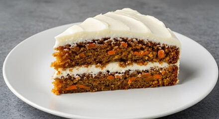 Carrot cake slice on plate