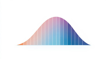 A smooth gradient curve representing data distribution, transitioning from warm to cool colors, ideal for visualizing statistical information.